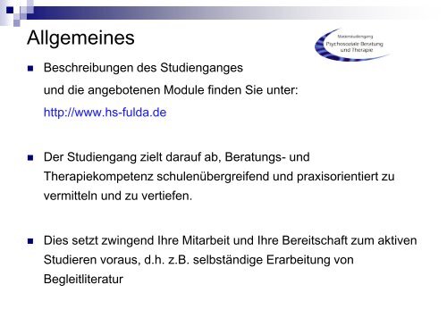 Informationen zum Studiengang