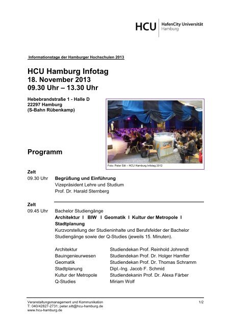 HCU Hamburg Infotag