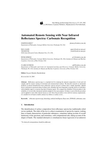 Automated Remote Sensing with Near Infrared - Carnegie Mellon ...