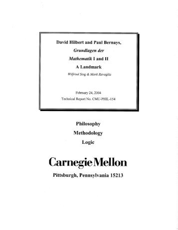 David Hilbert and Paul Bernays, Grundlagen der Mathematik I and II A