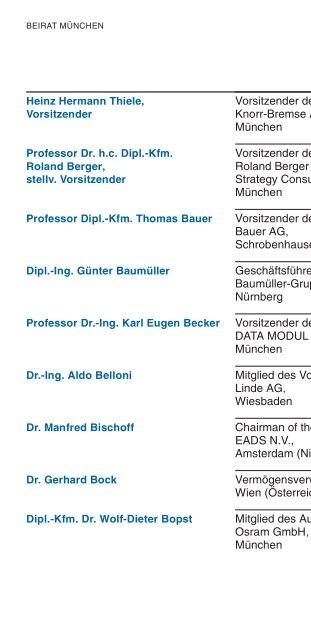 Verzeichnis der Beiratsmitglieder 2006 - Deutsche Bank Interim ...