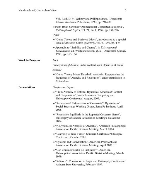 Curriculum Vitae - College of Humanities and Social Sciences ...