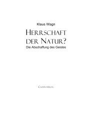 HERRSCHAFT DER NATUR? - Wagn, Klaus