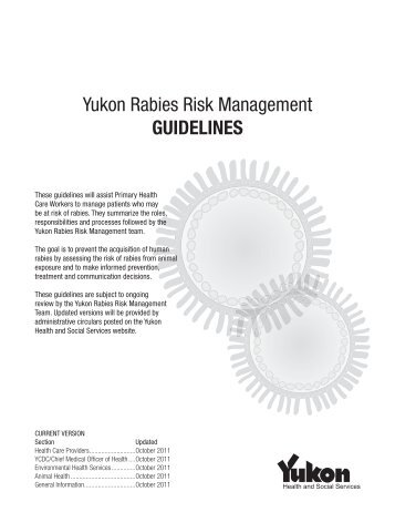 Yukon Rabies Risk Management - Guidelines - Health and Social ...