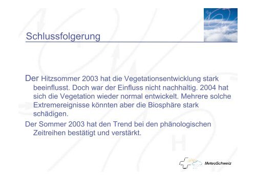 Der Hitzesommer 2003 - OcCC