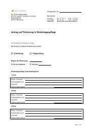 Anlage I zum Antrag auf Förderung von Kindern in Kindertagespflege
