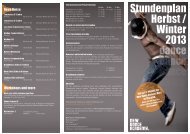 Stundenplan Herbst / 2013 Winter - New Dance Academy