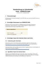 Handreichung zur Schnittstelle Untis - SOKRATES Web