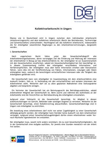 Kollektives Arbeitsrecht in Ungarn - Deutsch-Ungarische Industrie ...