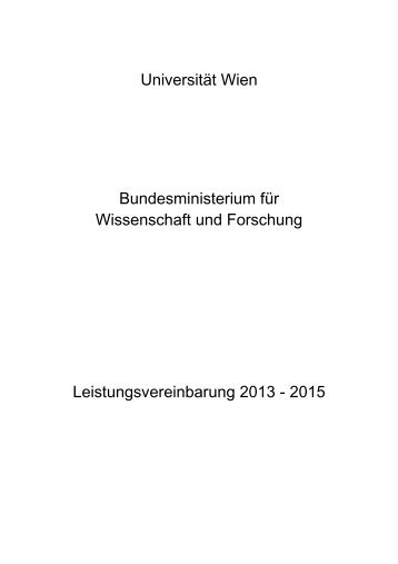 Universitaet_Wien_LV_2013-2015 - Bundesministerium für ...