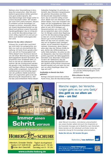 Stadtmagazin "Wir sind Attendorn" - Ausgabe 1(Das komplette ...