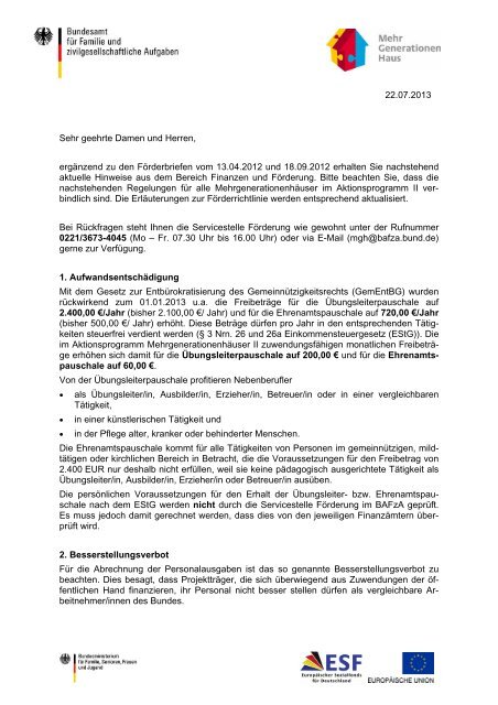 Aktionsprogramm Mehrgenerationenhäuser II - PDF, 123 KB