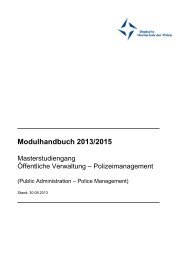 Modulhandbuch 2013/2015 - Deutsche Hochschule der Polizei