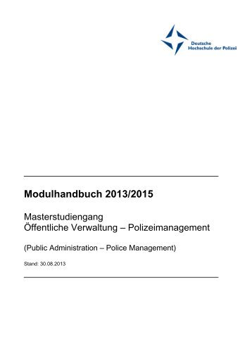 Modulhandbuch 2013/2015 - Deutsche Hochschule der Polizei