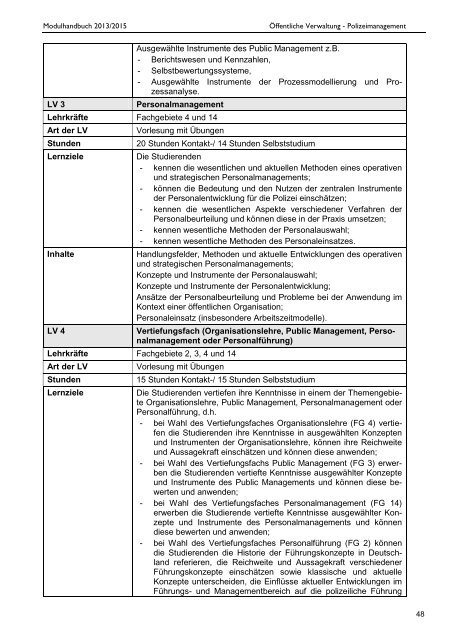 Modulhandbuch 2013/2015 - Deutsche Hochschule der Polizei