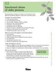 Emotional abuse of older persons - Health and Social Services