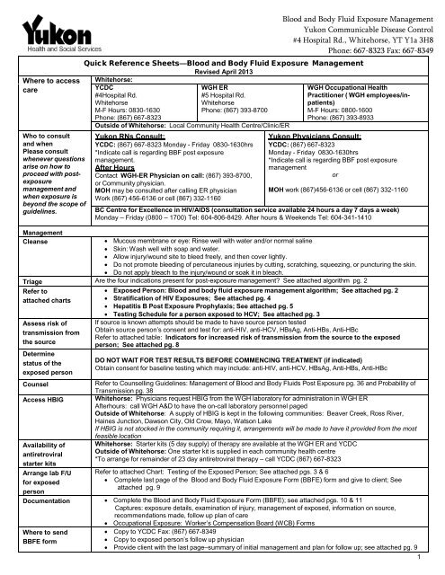 Blood & Body Fluid Exposure Management - Health and Social ...