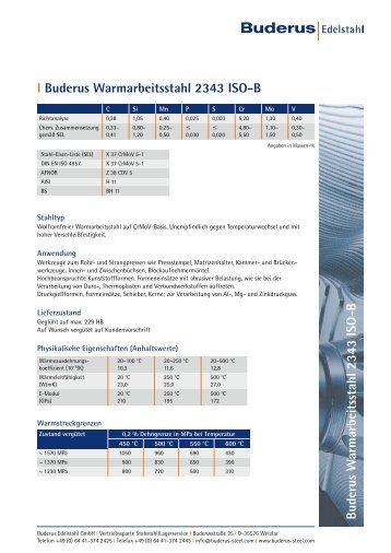 Buderus W armarbeitsstahl 2343 ISO-B l ... - Buderus Edelstahl Gmbh