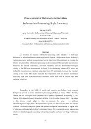 Development of Rational and Intuitive Information-Processing Style ...