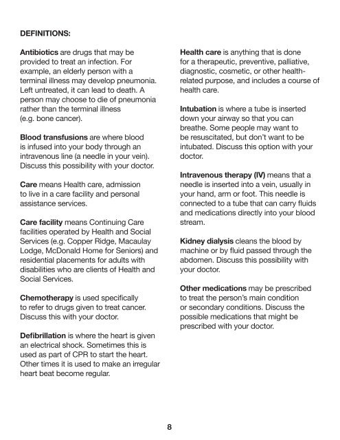 NOTES FOR COMPLETION 2 COLUMNS - Health and Social Services