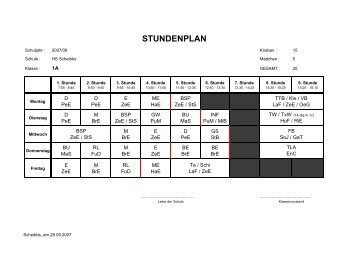 STUNDENPLAN