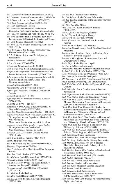 Isis Current Bibliography 2010 - History of Science Society