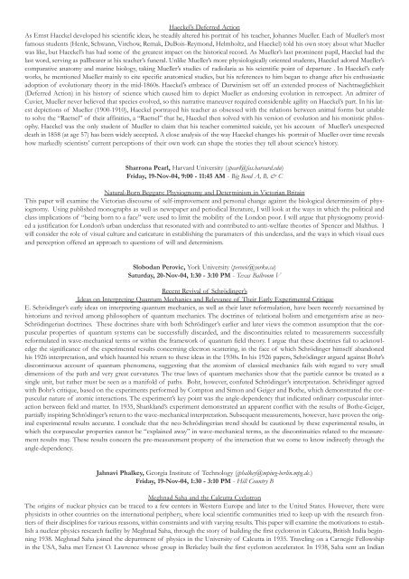 Abstracts of the History of Science Society 2004 Austin Meeting 18 ...