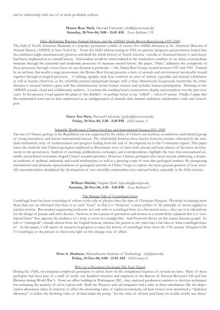 Abstracts of the History of Science Society 2004 Austin Meeting 18 ...