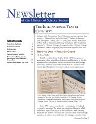 Printer friendly version of Newsletter - History of Science Society