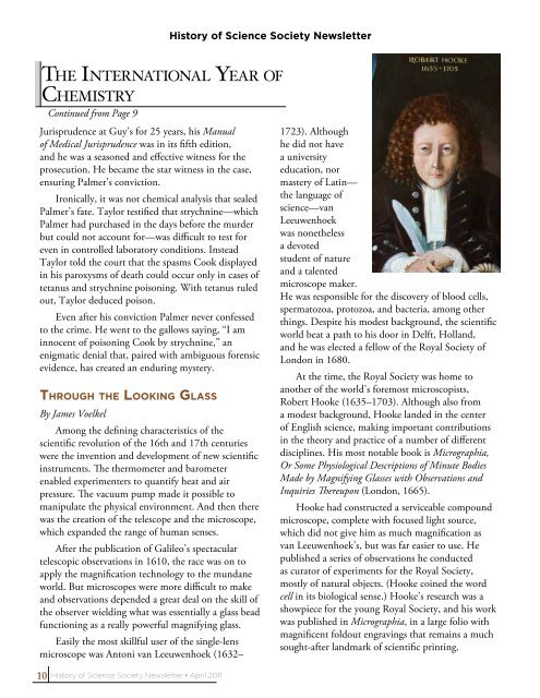 Printer friendly version of Newsletter - History of Science Society