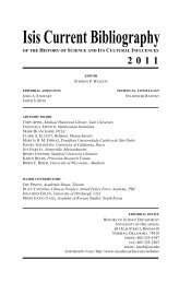 Isis Current Bibliography 2011 - History of Science Society