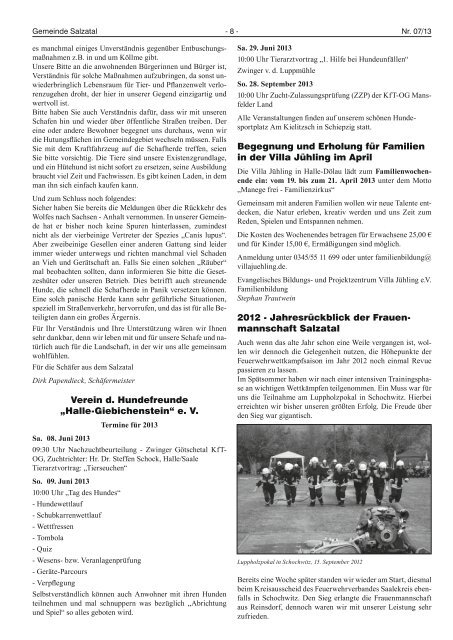 Amtsblatt Nr. 07 vom 18. April 2013 (654.04 kB) - Gemeinde Salzatal