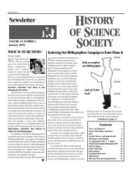 January 2006 - History of Science Society