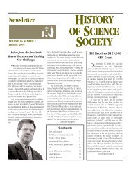 January 2004 - History of Science Society