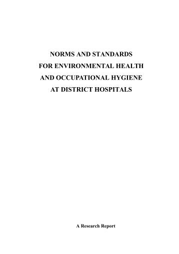 Norms and standatds for environmental health and occupational ...