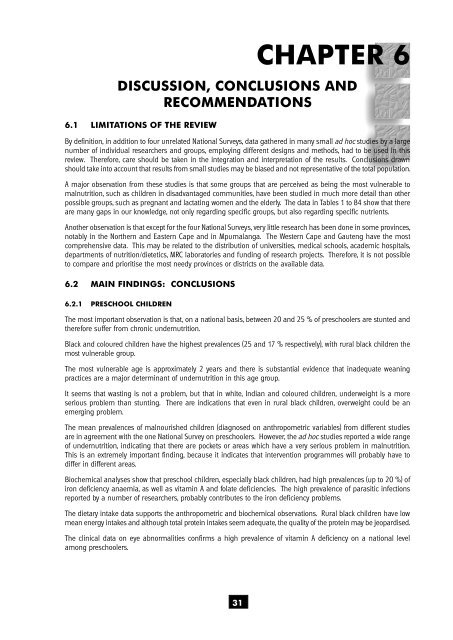 the nutritional status of - Health Systems Trust