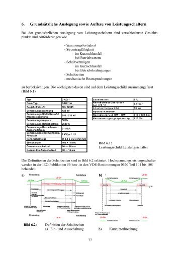 6. GrundsÃ¤tzliche Auslegung sowie Aufbau von Leistungsschaltern