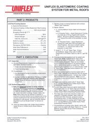 UNIFLEX ELASTOMERIC COATING SYSTEM FOR METAL ROOFS