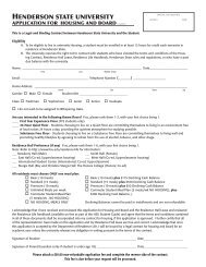 Housing and Board Application - Henderson State University