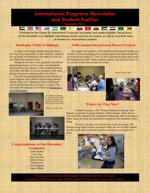 December 2011 Newsletter - Henderson State University