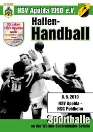 Hallenzeitung - HSV Apolda 1990 eV