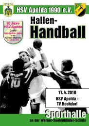 Hallenzeitung - HSV Apolda 1990 eV