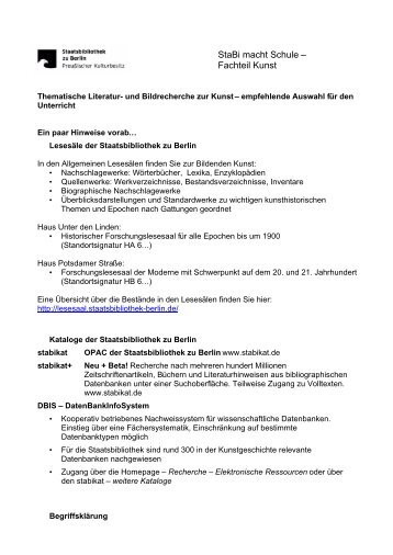 Handout - Staatsbibliothek zu Berlin