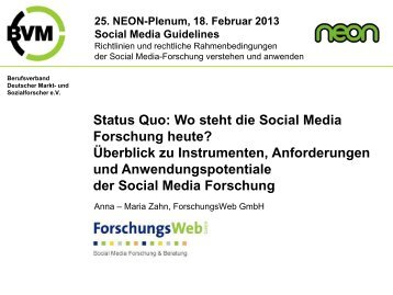 Status Quo: Wo steht die Social Media Forschung heute? Überblick