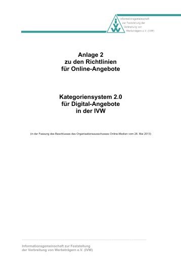 neues Kategoriensystem 2.0 - ivw.eu