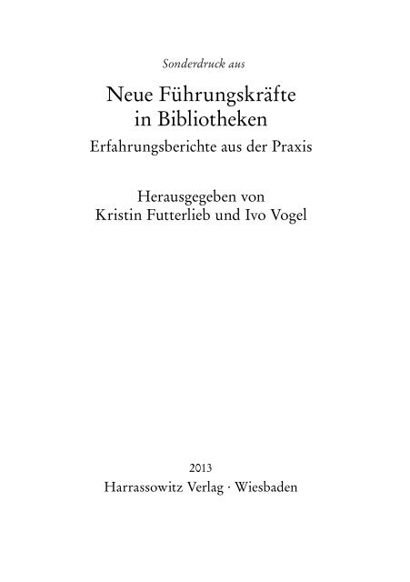 Neue Führungskräfte in Bibliotheken