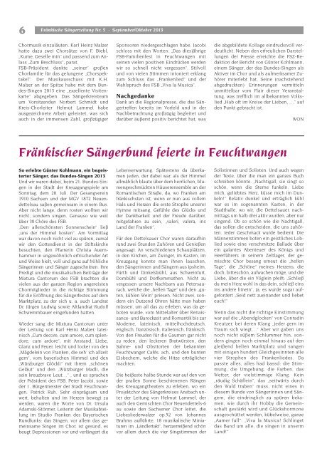 FSZ 5/2013 - Fränkischer Sängerbund