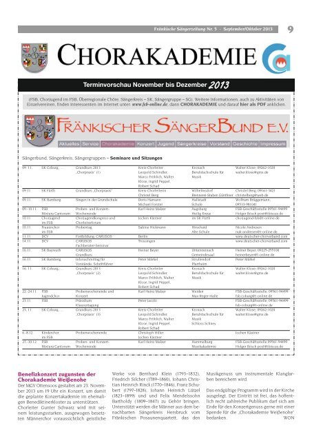 FSZ 5/2013 - Fränkischer Sängerbund