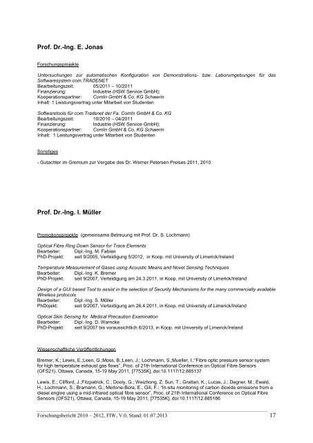 Forschungsbericht der Fakultät für Ingenieurwissenschaften 2010