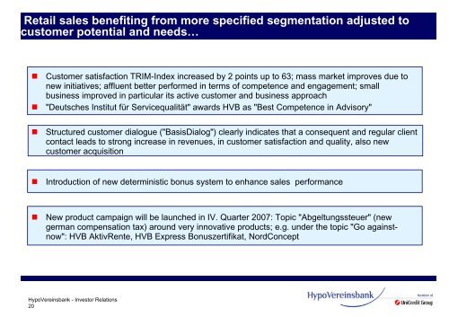 Focus on Germany - Investor Relations - HypoVereinsbank